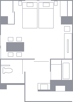 バリアフリー対応和洋室 間取り図